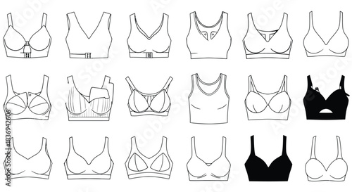 Colorful women's bras in various styles and colors