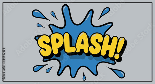 Vibrant comic splash effect with yellow text