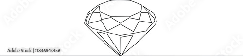 Diamond gemstone outline drawing. simple graphic black line art icon and vector. Vector