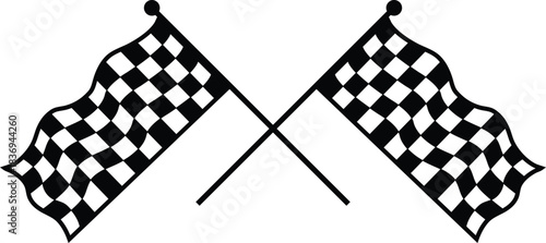 double crossed racing flag vector file 