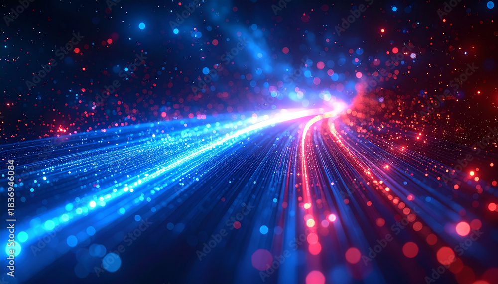 Naklejka premium Light streak fiber optic speed line futuristic background for 5g or 6g technology wireless data