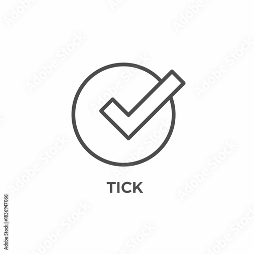 This minimalist line art checkmark icon perfectly symbolizes approval, completion, and correctness, functioning as an ideal tick mark graphic for various digital applications