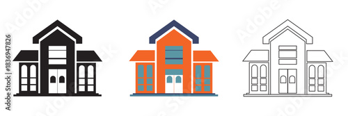 School Building icon.  Vector illustration . isolated on white background. EPS10