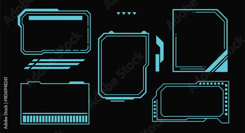 Futuristic UI elements for tech designs