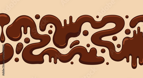 Chocolate sauce splatter design element