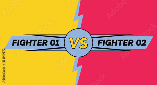 Fighter showdown with split color background