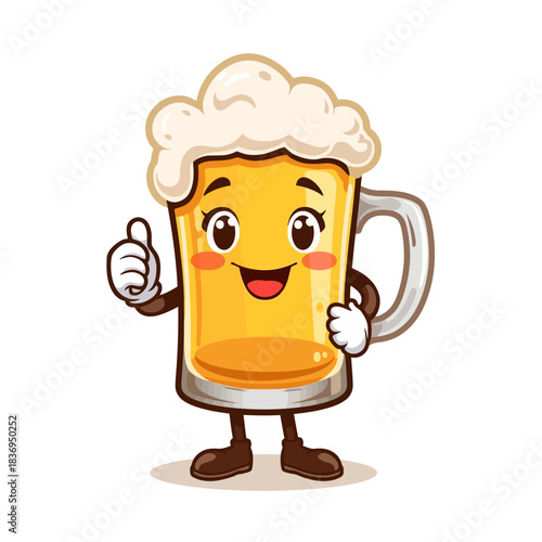 Cute Beer Icon Mascot Design Very Cool