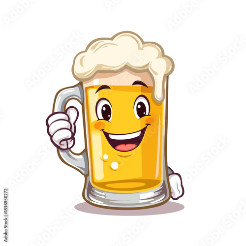 Cute Beer Icon Mascot Design Very Cool