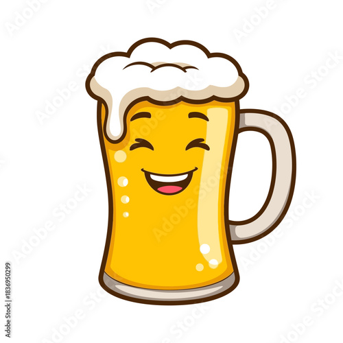 Cute Beer Icon Mascot Design Very Cool