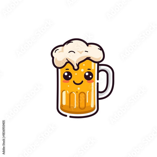 Cute Beer Icon Mascot Design Very Cool