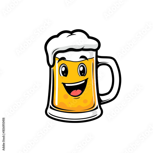Cute Beer Icon Mascot Design Very Cool