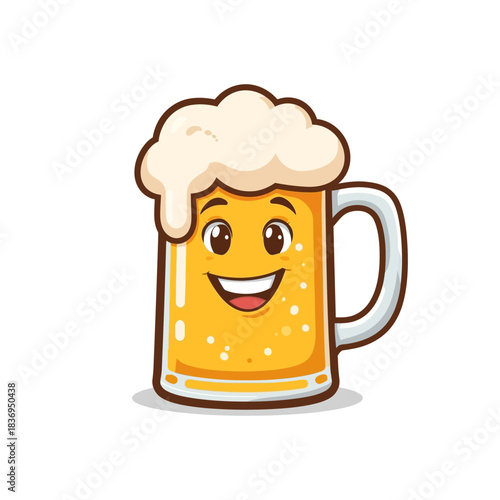 Cute Beer Icon Mascot Design Very Cool