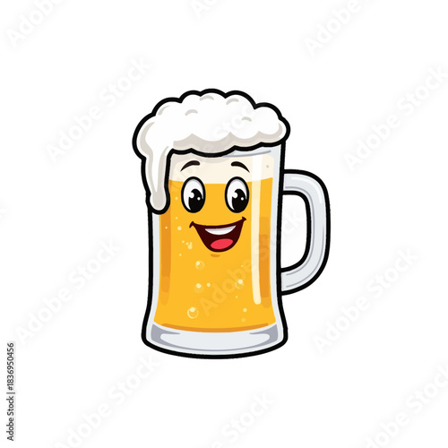 Cute Beer Icon Mascot Design Very Cool