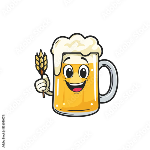 Cute Beer Icon Mascot Design Very Cool
