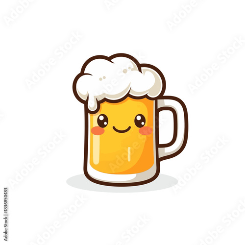 Cute Beer Icon Mascot Design Very Cool