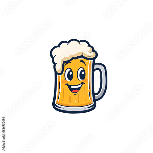 Cute Beer Icon Mascot Design Very Cool