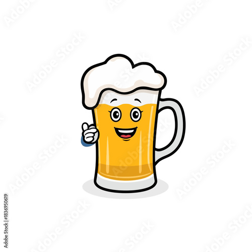 Cute Beer Icon Mascot Design Very Cool