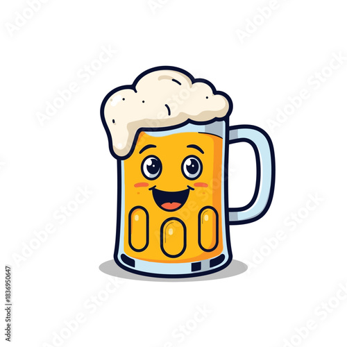 Cute Beer Icon Mascot Design Very Cool