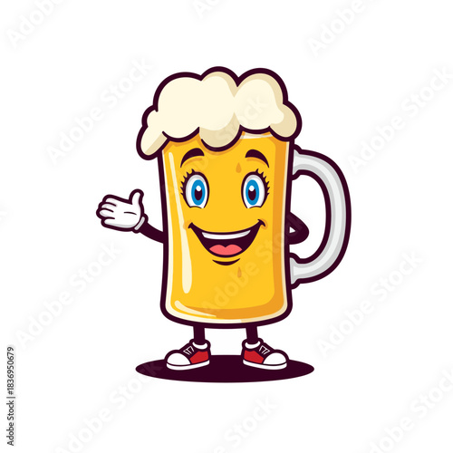 Cute Beer Icon Mascot Design Very Cool