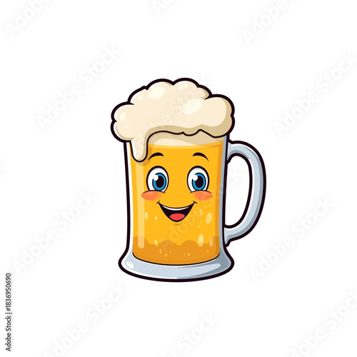 Cute Beer Icon Mascot Design Very Cool