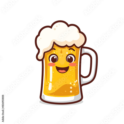 Cute Beer Icon Mascot Design Very Cool