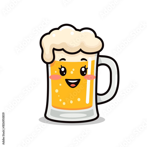 Cute Beer Icon Mascot Design Very Cool