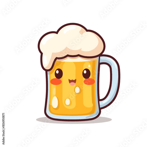 Cute Beer Icon Mascot Design Very Cool