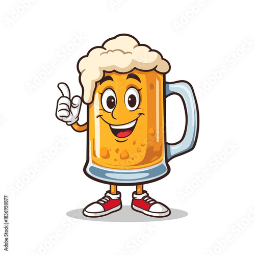 Cute Beer Icon Mascot Design Very Cool