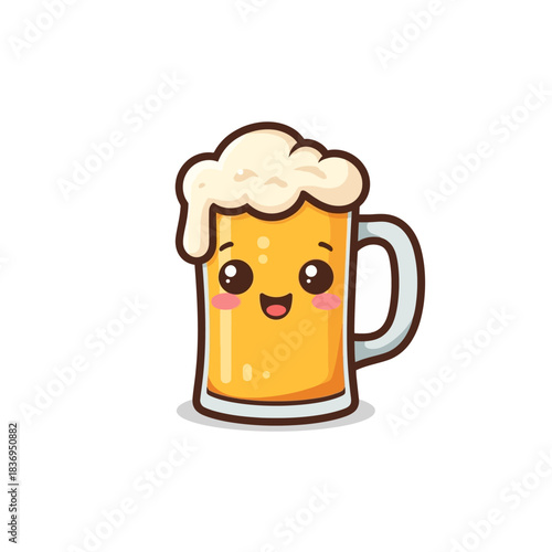 Cute Beer Icon Mascot Design Very Cool