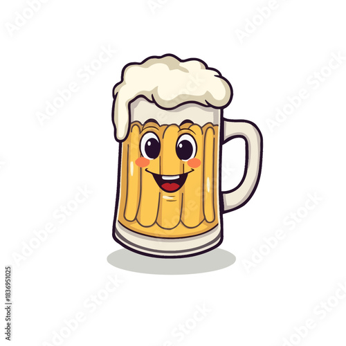 Cute Beer Icon Mascot Design Very Cool