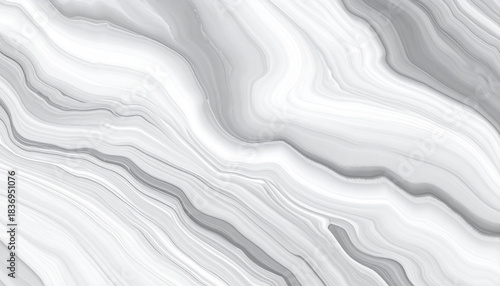 Diagonal Grey and White Marble Texture with Wavy Banded Layers stone background