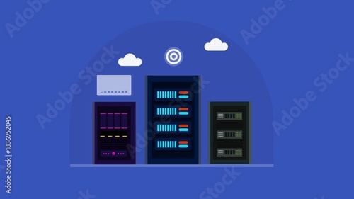 Data center with advance infrastructure supports cloud computing, AI processing and online storage facility. 