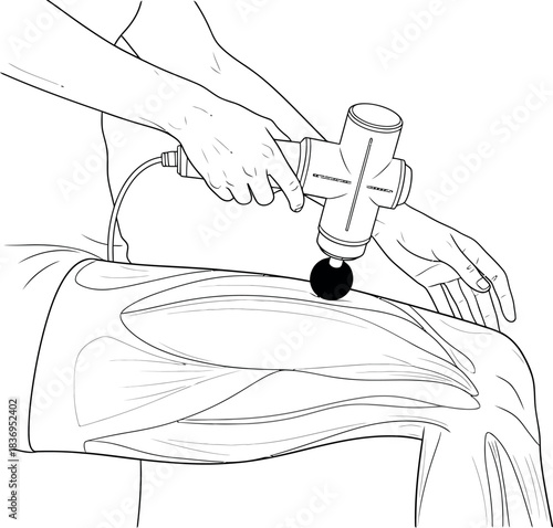 Muscle massage with percussion massager