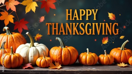 Group of pumpkins arranged on a wooden table, great for fall decor or harvest theme