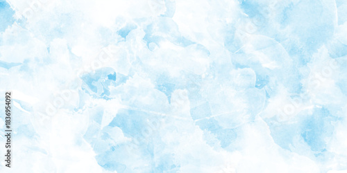 abstract soft brush painted white and blue watercolor, Abstract blue watercolor background, Hand painted abstract soft sky blue watercolor sky and clouds, Blue watercolor background vector,