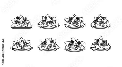 Collection of abstract gemstone and crystal formations diverse designs on vector