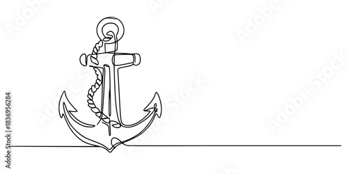 One Line of Stability, Minimalist sketch symbolizing strength, stability, and maritime tradition