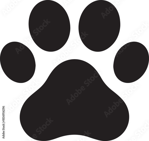 Dog or cat paw print flat icon 