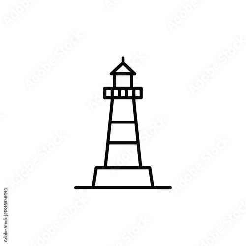 Simple line drawing of a lighthouse a coastal navigational aid structure