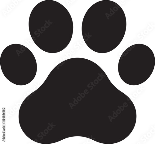 Dog or cat paw print flat icon 