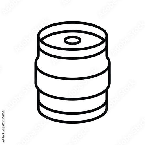 Simple black and white line drawing of a cylindrical container