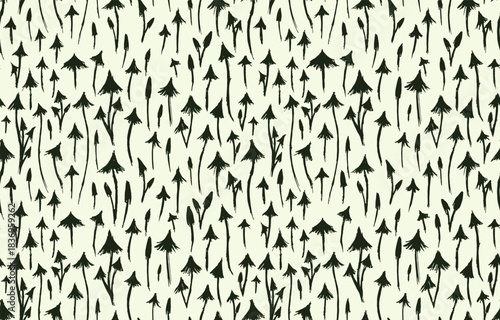 Seamless background with sketch of mushrooms.
