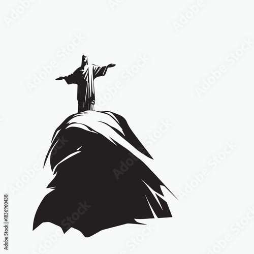 silhouette of a statue of Jesus Christ