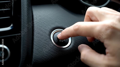 Starting a Car Engine with Push Button Ignition System.