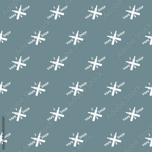 Vape e-cigarette seamless pattern isolated on color background