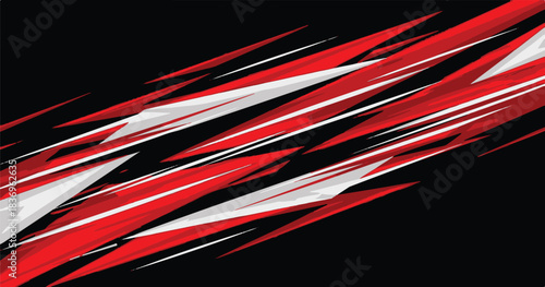 Abstract digital illustration of red and black speed lines creating a fast motion explosion pattern against a dark night backdrop