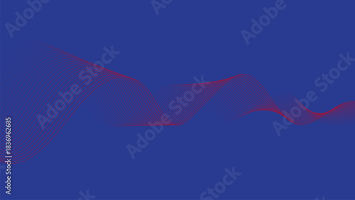 Dynamic Abstract Red Waves on Blue Background