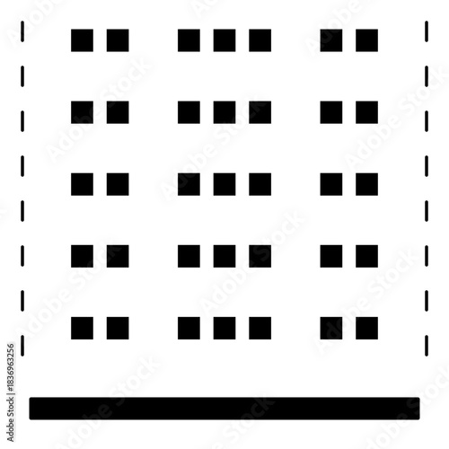 cinema seating chart glyph icon