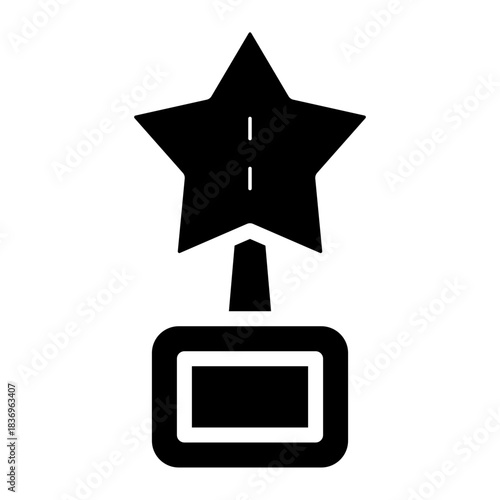 movie celebrity trophy star shape award glyph icon