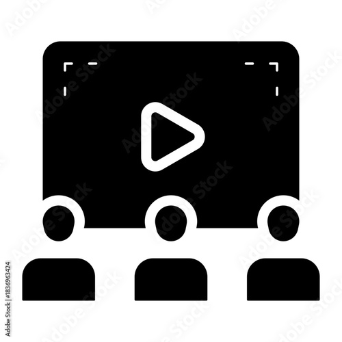 movie theater audience glyph icon